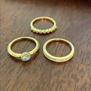 Nordstrom Gold CZ Stacking Rings